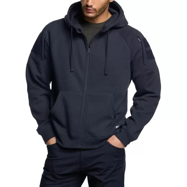 CQR Mens Winter Fleece Pullover Hoodies Thermal Long Sleeve Hooded Sweatshirt CottonBlend OutdoorTactical ShirtsFleece Tactical Fullzip Navy