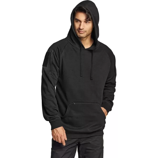 CQR Mens Winter Fleece Pullover Hoodies Thermal Long Sleeve Hooded Sweatshirt CottonBlend OutdoorTactical ShirtsFleece Tactical Hoodie Black