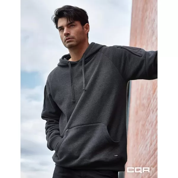 CQR Mens Winter Fleece Pullover Hoodies Thermal Long Sleeve Hooded Sweatshirt CottonBlend OutdoorTactical ShirtsFleece Tactical Hoodie Charcoal Heather