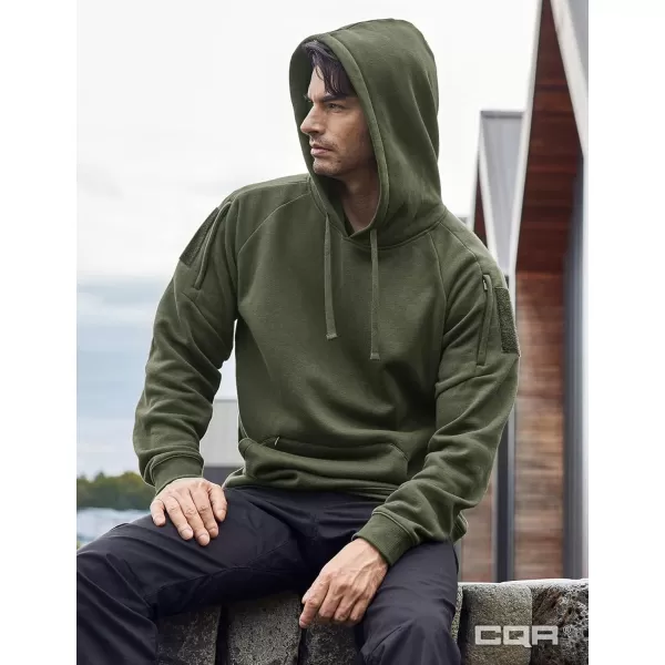 CQR Mens Winter Fleece Pullover Hoodies Thermal Long Sleeve Hooded Sweatshirt CottonBlend OutdoorTactical ShirtsFleece Tactical Hoodie Olive