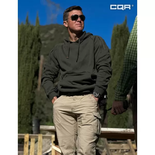 CQR Mens Winter Fleece Pullover Hoodies Thermal Long Sleeve Hooded Sweatshirt CottonBlend OutdoorTactical ShirtsFleece Tactical Hoodie Olive