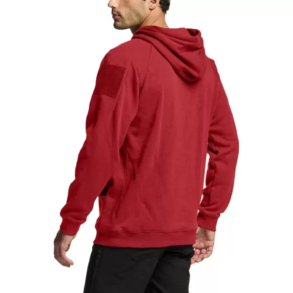 CQR Mens Winter Fleece Pullover Hoodies Thermal Long Sleeve Hooded Sweatshirt CottonBlend OutdoorTactical ShirtsFleece Tactical Hoodie Red