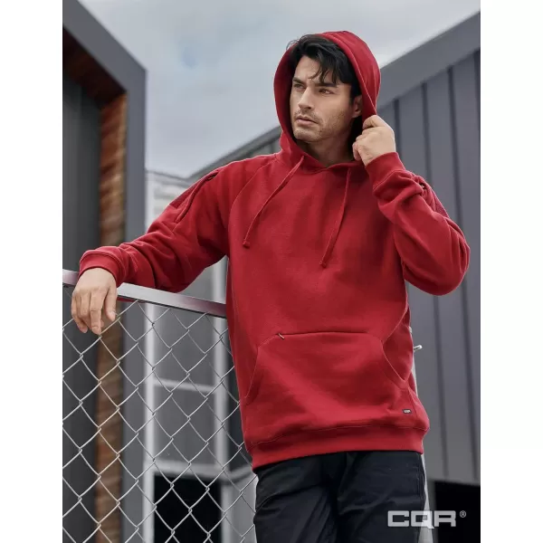 CQR Mens Winter Fleece Pullover Hoodies Thermal Long Sleeve Hooded Sweatshirt CottonBlend OutdoorTactical ShirtsFleece Tactical Hoodie Red