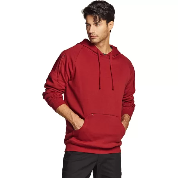 CQR Mens Winter Fleece Pullover Hoodies Thermal Long Sleeve Hooded Sweatshirt CottonBlend OutdoorTactical ShirtsFleece Tactical Hoodie Red