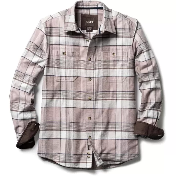 CQR Mens 100 Cotton Plaid Flannel Shirt Long Sleeve Shirt Jackets Casual Outdoor Jacket with PocketsRegular Fit Flannel Cloudy Home