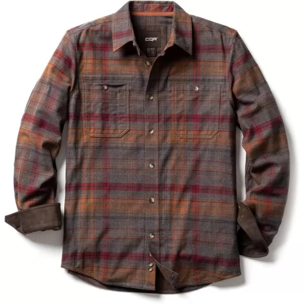 CQR Mens 100 Cotton Plaid Flannel Shirt Long Sleeve Shirt Jackets Casual Outdoor Jacket with PocketsRegular Fit Flannel Harvest