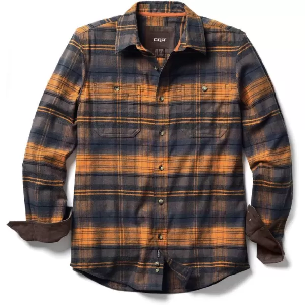 CQR Mens 100 Cotton Plaid Flannel Shirt Long Sleeve Shirt Jackets Casual Outdoor Jacket with PocketsRegular Fit Flannel Woodstone