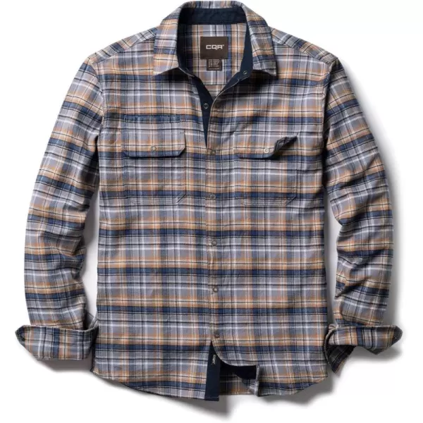 CQR Mens 100 Cotton Plaid Flannel Shirt Long Sleeve Shirt Jackets Casual Outdoor Jacket with PocketsSlim Fit Cliff Hanger