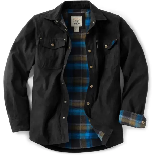 CQR Mens Flannel Lined Shirt Jackets Long Sleeved Rugged Plaid Cotton Brushed Suede Shirt JacketFlannel Lined Forest Oasis