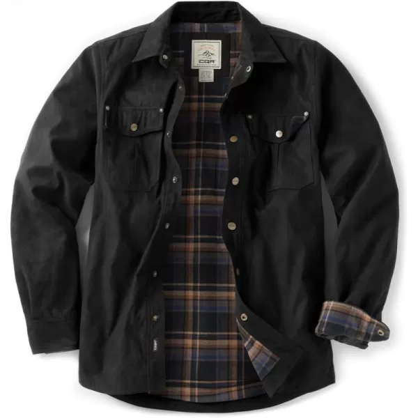 CQR Mens Flannel Lined Shirt Jackets Long Sleeved Rugged Plaid Cotton Brushed Suede Shirt JacketFlannel Lined Fossil Rock