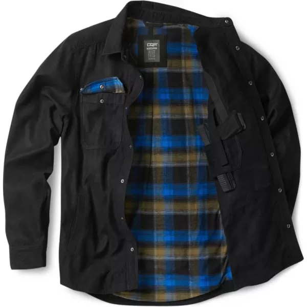 CQR Mens Flannel Lined Shirt Jackets Long Sleeved Rugged Plaid Cotton Brushed Suede Shirt JacketStealth Forest Oasis