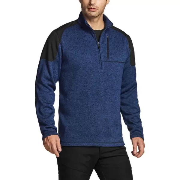 Fleece Sweater Half Zip Heather Navy