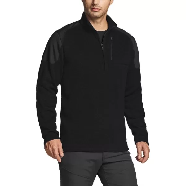 Fleece Sweater Half Zip Solid Black