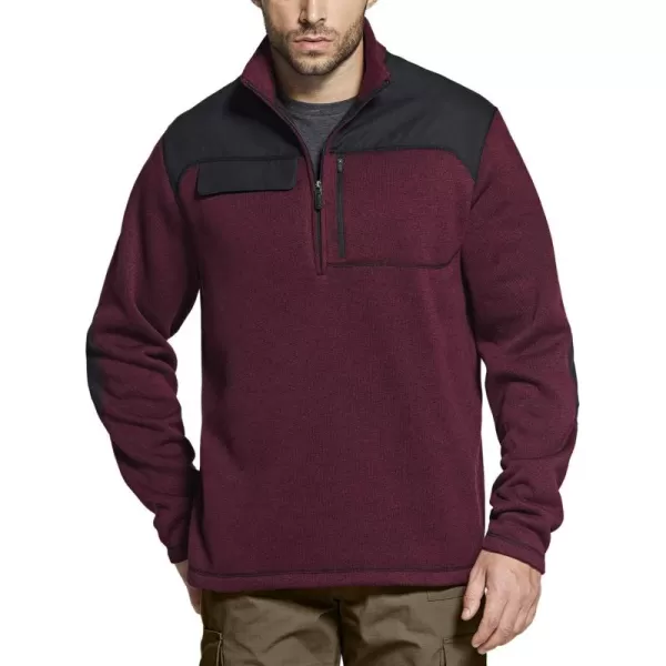 Half Zip Sweater Fleece Heather Burgundy