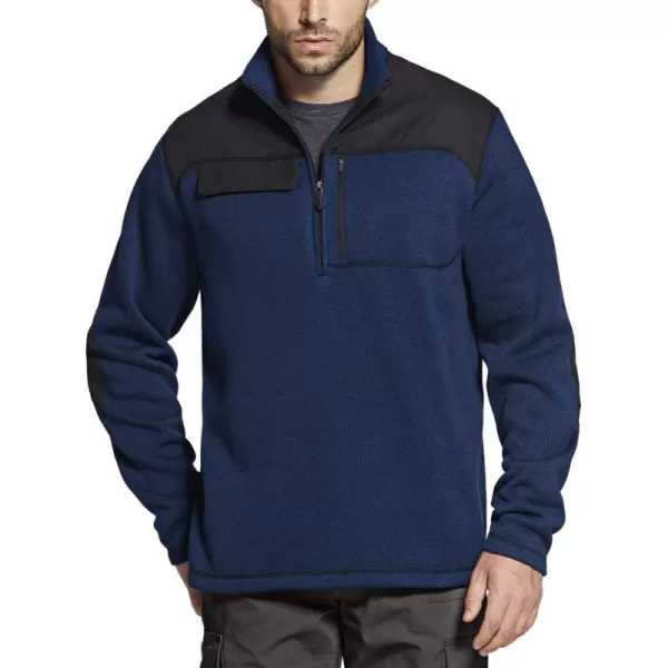 Half Zip Sweater Fleece Heather Navy