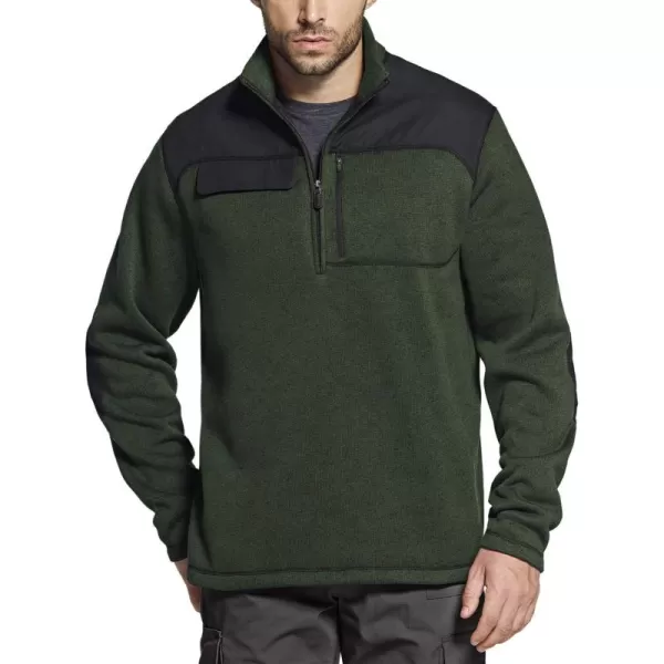 Half Zip Sweater Fleece Heather Olive