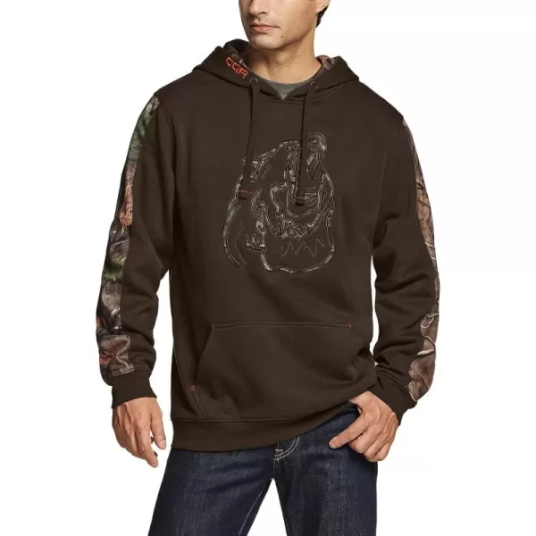 CQR Mens Winter Fleece Pullover Hoodies Thermal Long Sleeve Hooded Sweatshirt CottonBlend OutdoorTactical ShirtsFleece Camo Hoodie Brown