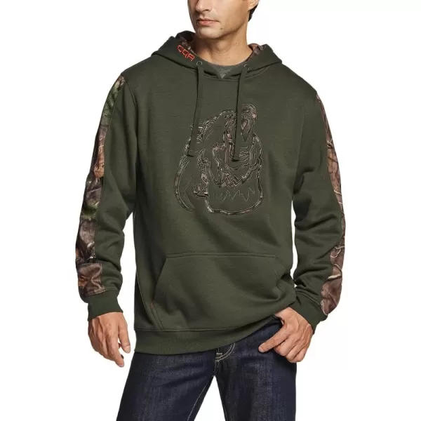 CQR Mens Winter Fleece Pullover Hoodies Thermal Long Sleeve Hooded Sweatshirt CottonBlend OutdoorTactical ShirtsFleece Camo Hoodie Olive