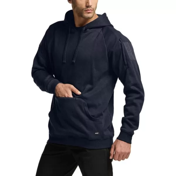 CQR Mens Winter Fleece Pullover Hoodies Thermal Long Sleeve Hooded Sweatshirt CottonBlend OutdoorTactical ShirtsFleece Tactical Hoodie Navy