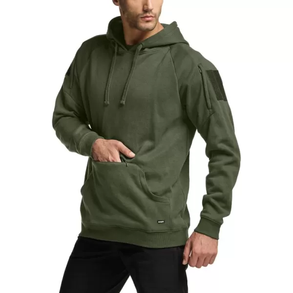 CQR Mens Winter Fleece Pullover Hoodies Thermal Long Sleeve Hooded Sweatshirt CottonBlend OutdoorTactical ShirtsFleece Tactical Hoodie Olive