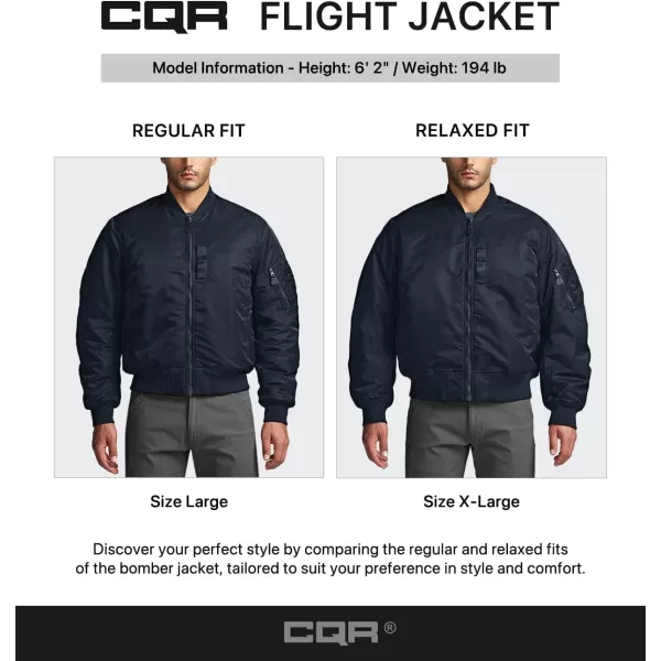 CQR Mens Casual Bomber Jacket Outdoor FallWinter ZipUp Windbreaker Water Resistant Padded MA1 Flight Jacket with PocketWatcher Operator Navy