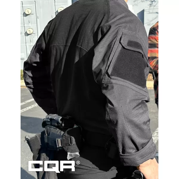 CQR Mens Combat Shirt Tactical 14 Zip Long Sleeve Military BDU Shirts Camo EDC Top with PocketsMilitary Shirts Charcoal