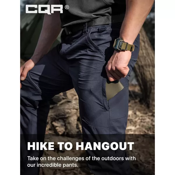 CQR Mens Convertible Cargo Tactical Pants Water Resistant Outdoor Hiking Pants Zip Off Lightweight Stretch Work PantsConvertible Cargo W Belt Navy