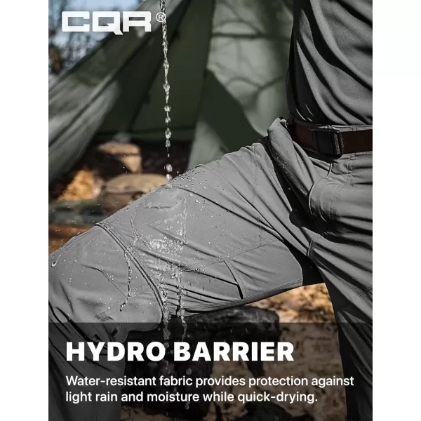 CQR Mens Convertible Cargo Tactical Pants Water Resistant Outdoor Hiking Pants Zip Off Lightweight Stretch Work PantsConvertible Cargo W Belt Sage