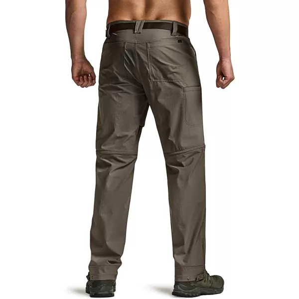 CQR Mens Convertible Cargo Tactical Pants Water Resistant Outdoor Hiking Pants Zip Off Lightweight Stretch Work PantsConvertible Cargo W Belt Sand Khaki