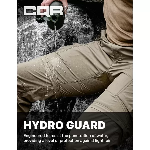 CQR Mens Convertible Cargo Tactical Pants Water Resistant Outdoor Hiking Pants Zip Off Lightweight Stretch Work PantsRunyon Cargo With Belt Sandstorm