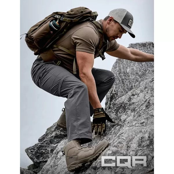 CQR Mens Convertible Cargo Tactical Pants Water Resistant Outdoor Hiking Pants Zip Off Lightweight Stretch Work PantsRunyon Charcoal