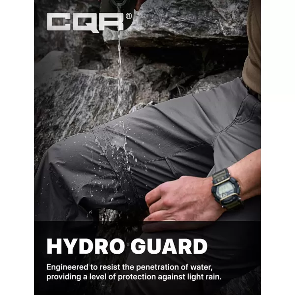 CQR Mens Convertible Cargo Tactical Pants Water Resistant Outdoor Hiking Pants Zip Off Lightweight Stretch Work PantsRunyon Charcoal