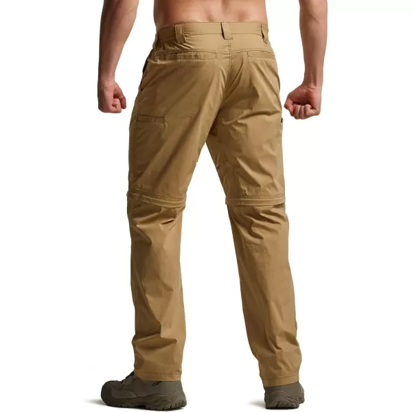 CQR Mens Convertible Cargo Tactical Pants Water Resistant Outdoor Hiking Pants Zip Off Lightweight Stretch Work PantsRunyon Cougar