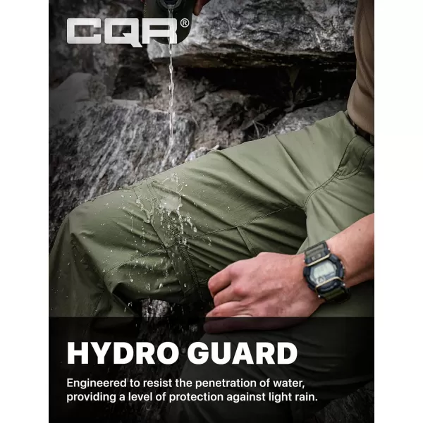 CQR Mens Convertible Cargo Tactical Pants Water Resistant Outdoor Hiking Pants Zip Off Lightweight Stretch Work PantsRunyon Green Kelp