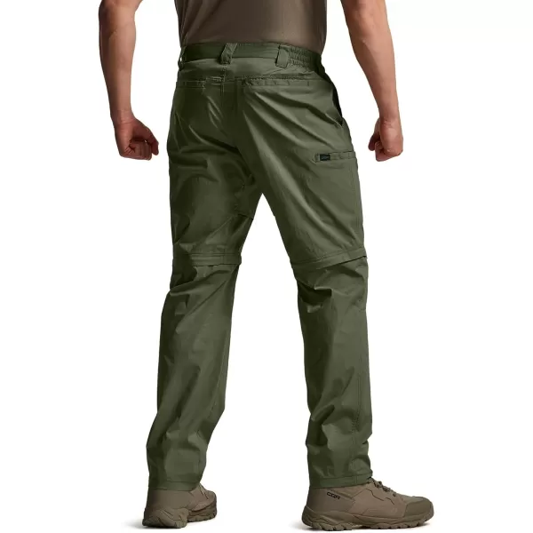 CQR Mens Convertible Cargo Tactical Pants Water Resistant Outdoor Hiking Pants Zip Off Lightweight Stretch Work PantsRunyon Green Kelp