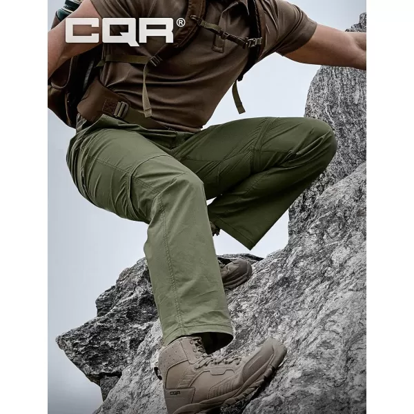 CQR Mens Convertible Cargo Tactical Pants Water Resistant Outdoor Hiking Pants Zip Off Lightweight Stretch Work PantsRunyon Green Kelp