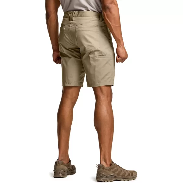 CQR Mens Flex Casual Cargo Shorts Lightweight Water Resistant Golf Shorts Stretch Tactical Work Shorts with MultiPocketNegotiator Alamo Khaki