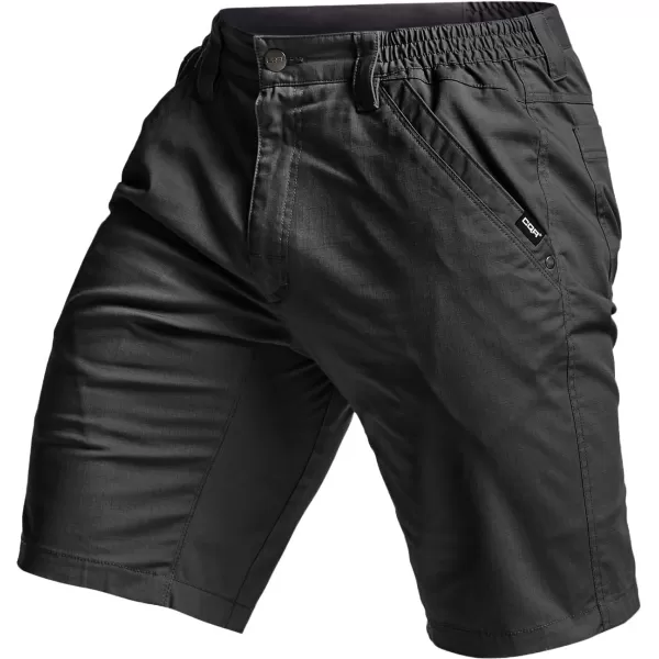 CQR Mens Flex Casual Cargo Shorts Lightweight Water Resistant Golf Shorts Stretch Tactical Work Shorts with MultiPocketNegotiator Black