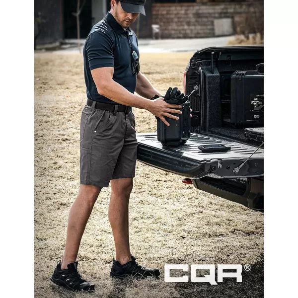 CQR Mens Flex Casual Cargo Shorts Lightweight Water Resistant Golf Shorts Stretch Tactical Work Shorts with MultiPocketNegotiator Charcoal