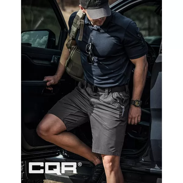 CQR Mens Flex Casual Cargo Shorts Lightweight Water Resistant Golf Shorts Stretch Tactical Work Shorts with MultiPocketNegotiator Charcoal