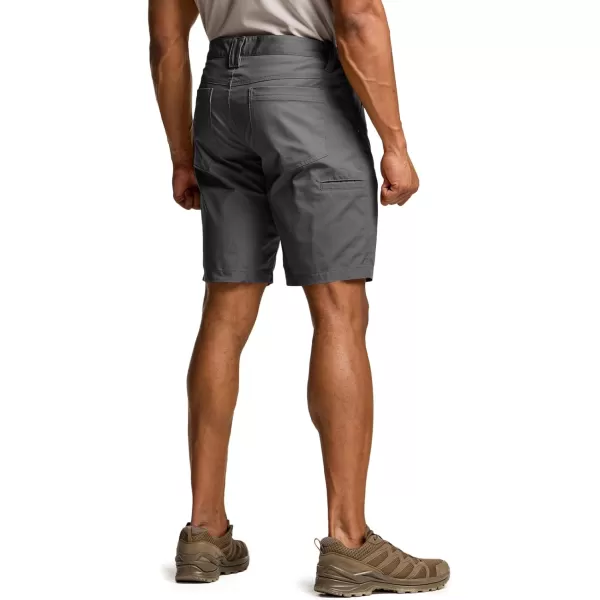 CQR Mens Flex Casual Cargo Shorts Lightweight Water Resistant Golf Shorts Stretch Tactical Work Shorts with MultiPocketNegotiator Charcoal