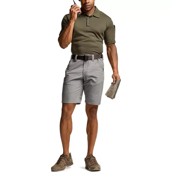 CQR Mens Flex Casual Cargo Shorts Lightweight Water Resistant Golf Shorts Stretch Tactical Work Shorts with MultiPocketNegotiator Stone