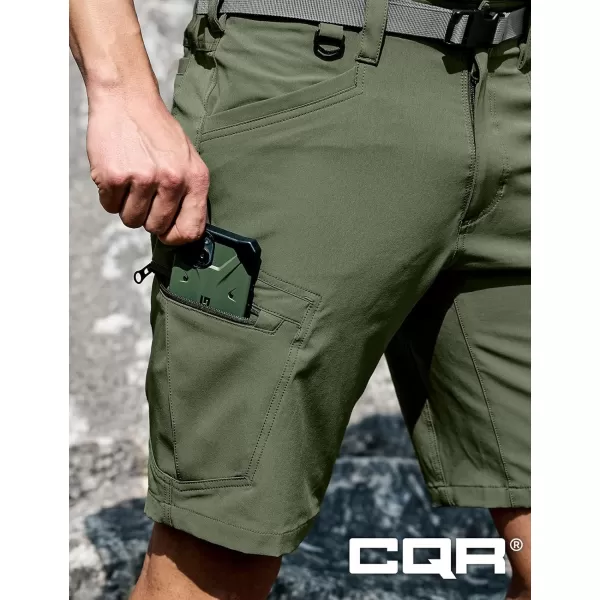 CQR Mens Flex Casual Cargo Shorts Lightweight Water Resistant Golf Shorts Stretch Tactical Work Shorts with MultiPocketRocky Short Pants Lichen