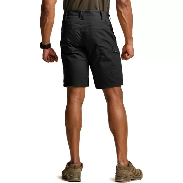 CQR Mens Flex Casual Cargo Shorts Lightweight Water Resistant Golf Shorts Stretch Tactical Work Shorts with MultiPocketSentinel Black