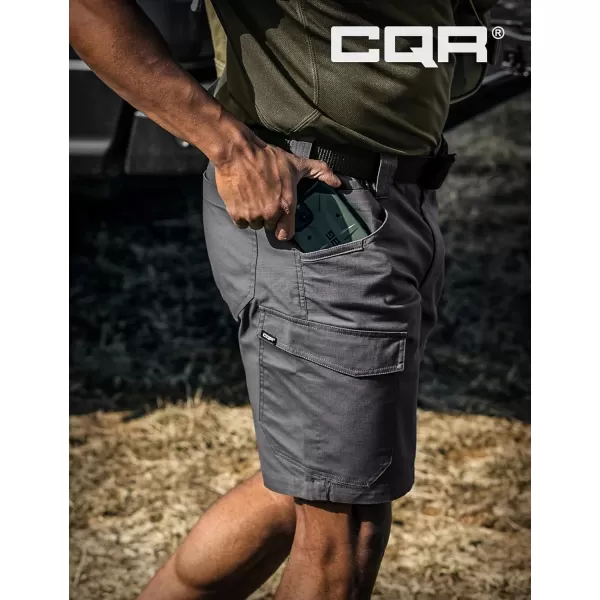 CQR Mens Flex Casual Cargo Shorts Lightweight Water Resistant Golf Shorts Stretch Tactical Work Shorts with MultiPocketSentinel Charcoal