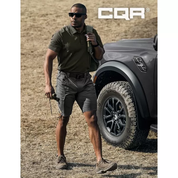 CQR Mens Flex Casual Cargo Shorts Lightweight Water Resistant Golf Shorts Stretch Tactical Work Shorts with MultiPocketSentinel Charcoal