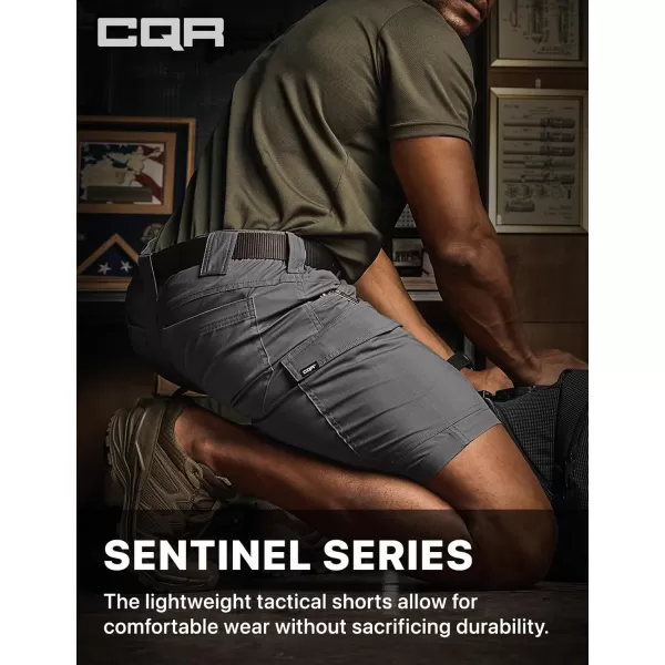 CQR Mens Flex Casual Cargo Shorts Lightweight Water Resistant Golf Shorts Stretch Tactical Work Shorts with MultiPocketSentinel Charcoal