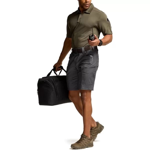 CQR Mens Flex Casual Cargo Shorts Lightweight Water Resistant Golf Shorts Stretch Tactical Work Shorts with MultiPocketSentinel Charcoal