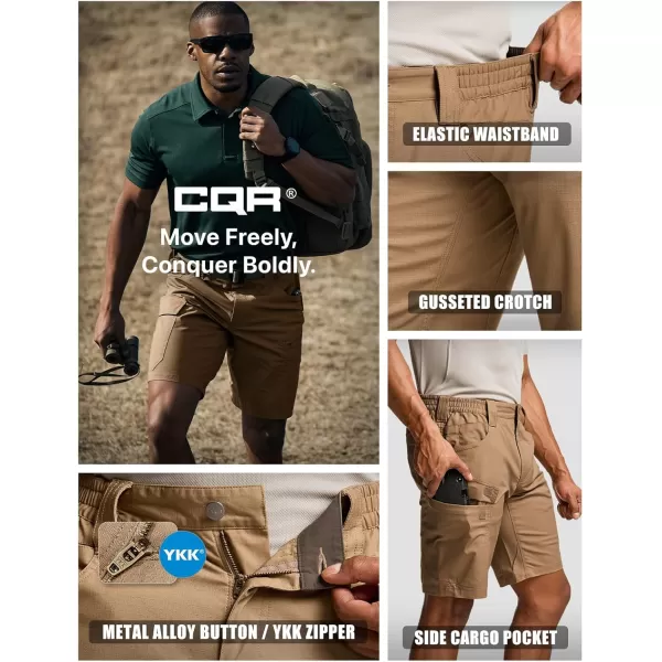 CQR Mens Flex Casual Cargo Shorts Lightweight Water Resistant Golf Shorts Stretch Tactical Work Shorts with MultiPocketSentinel Cougar