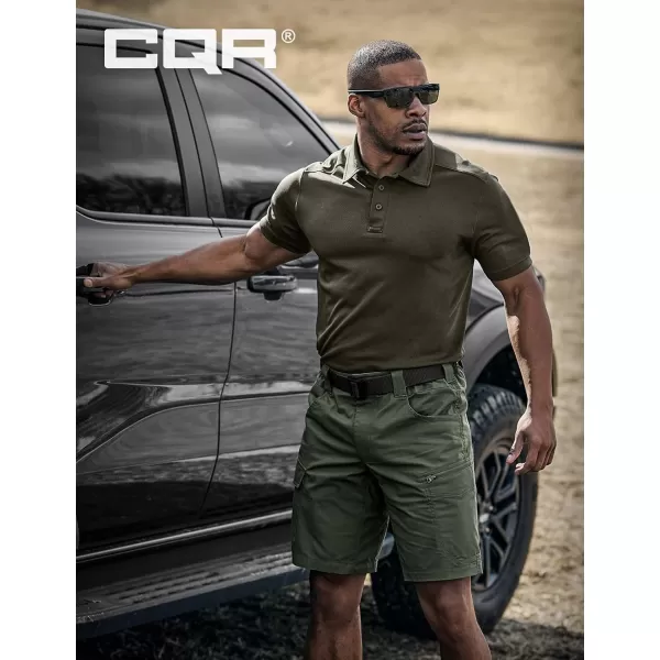 CQR Mens Flex Casual Cargo Shorts Lightweight Water Resistant Golf Shorts Stretch Tactical Work Shorts with MultiPocketSentinel Green Kelp